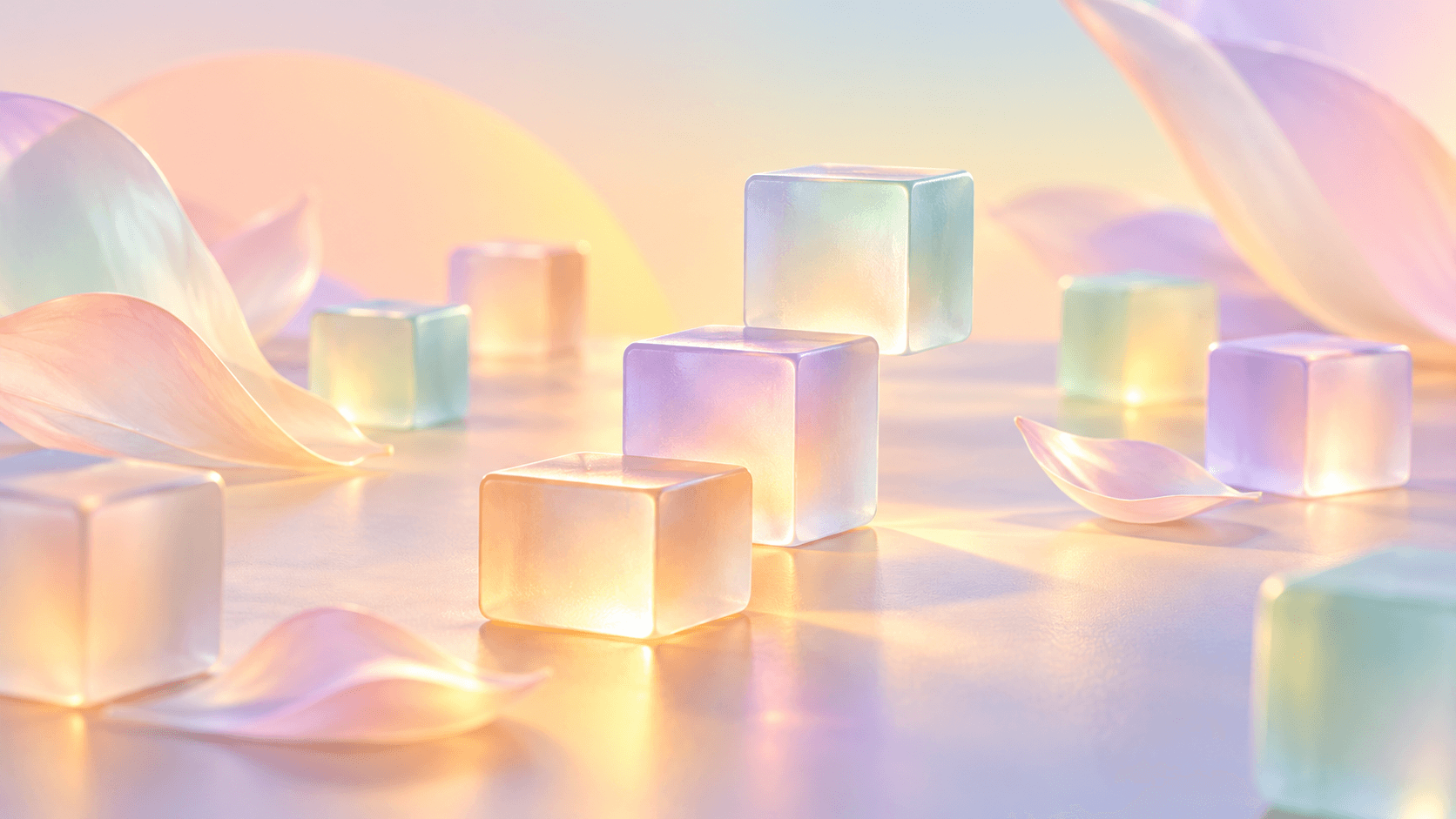 Pastel glass blocks arranged into small steps, suggesting a manageable first step